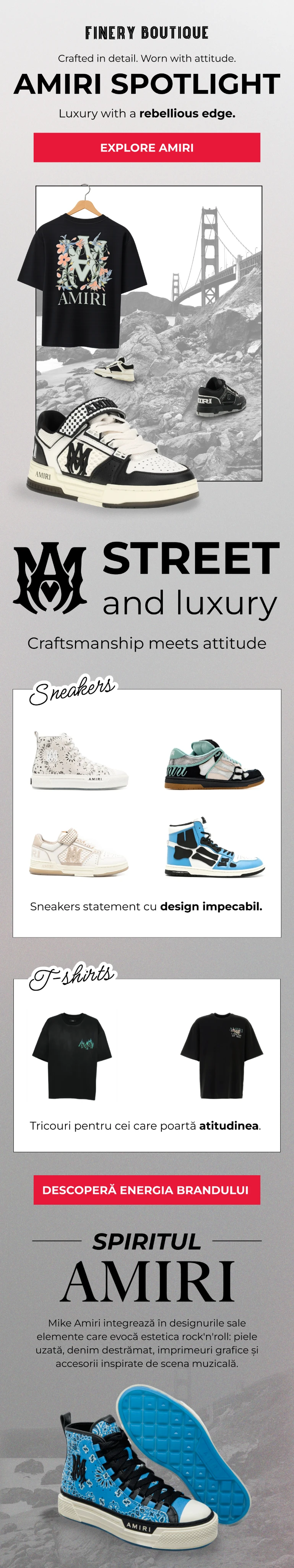 Newsletter de modă cu îmbrăcăminte urbană de lux, pantofi sport și tricouri