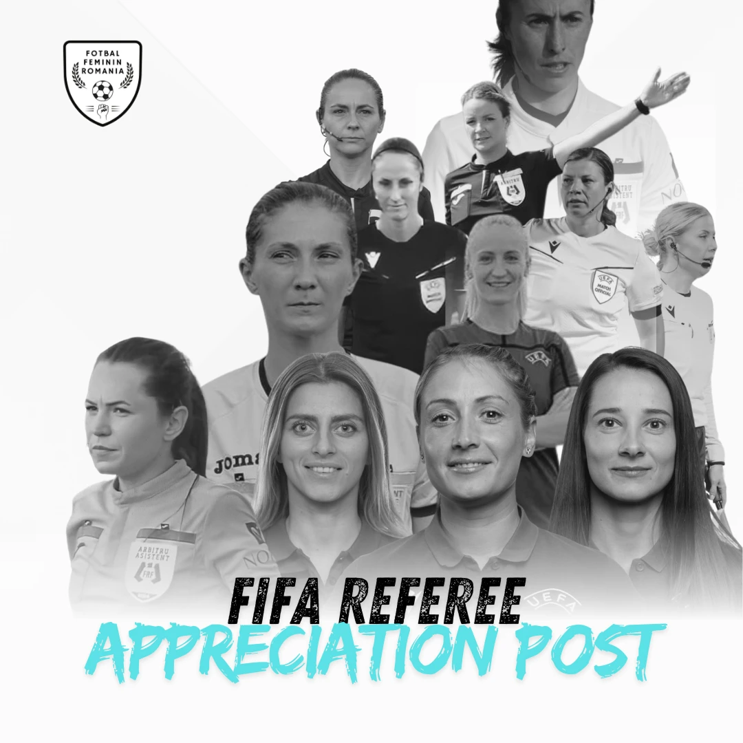 Postare pe rețelele sociale dedicată aprecierii femeilor arbitru din fotbal