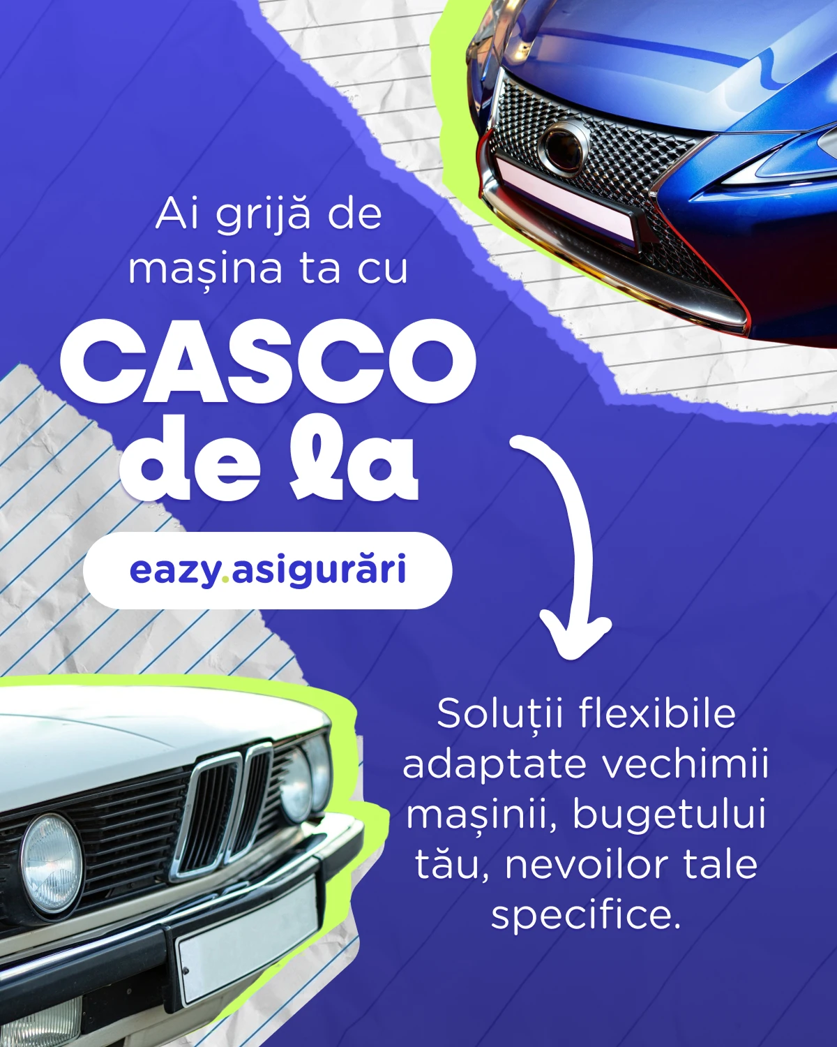 Postare pe rețelele sociale despre opțiuni flexibile de asigurare auto CASCO